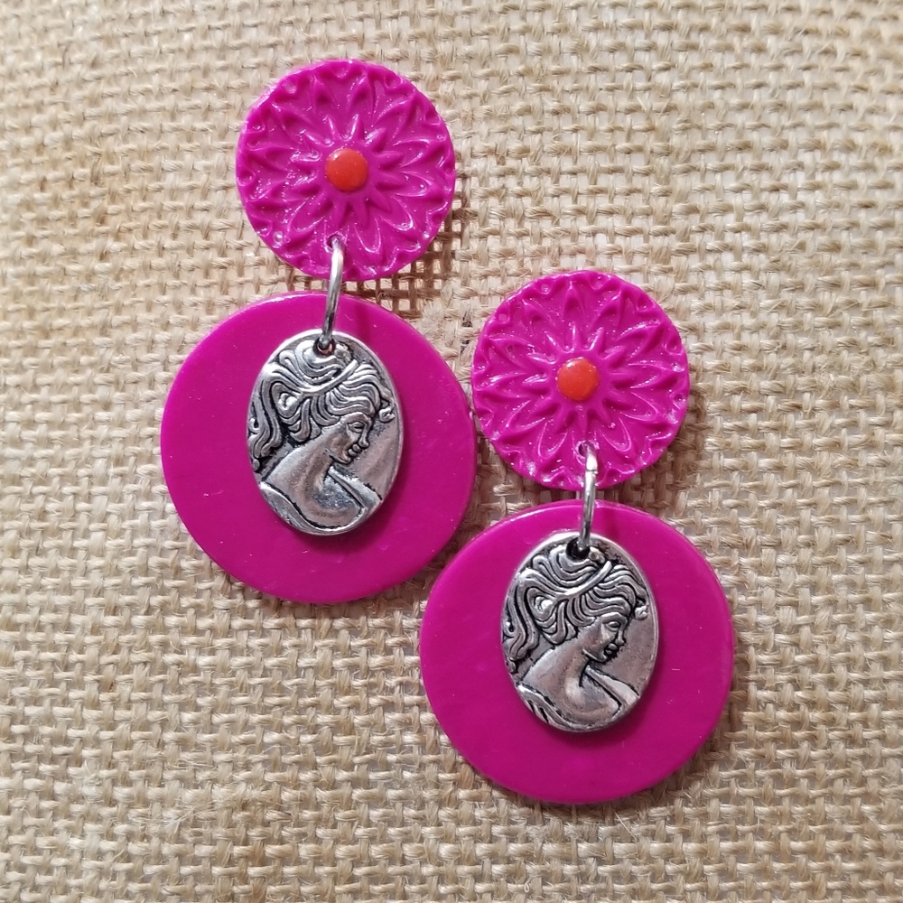 Handcrafted clay earrings